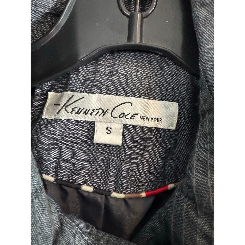 KENNETH COLE NEW YORK Double Breasted Chambray Trench Coat Size S - Picture 6 of 9